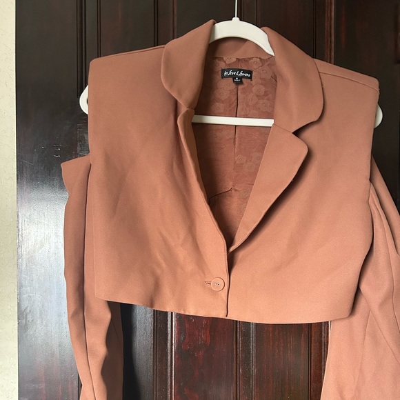For Love & Lemons Alysa Crop Blazer in Brown - Picture 2 of 3
